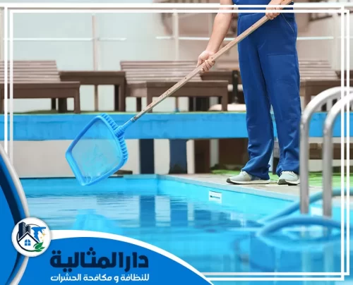 شركة تنظيف حمامات السباحة بالقطيف 0598198483 مؤسسة دار المثالية فني من شركة تنظيف حمامات السباحة بالقطيف يستخدم الشبكة لتنقية المياه من الشوائب.